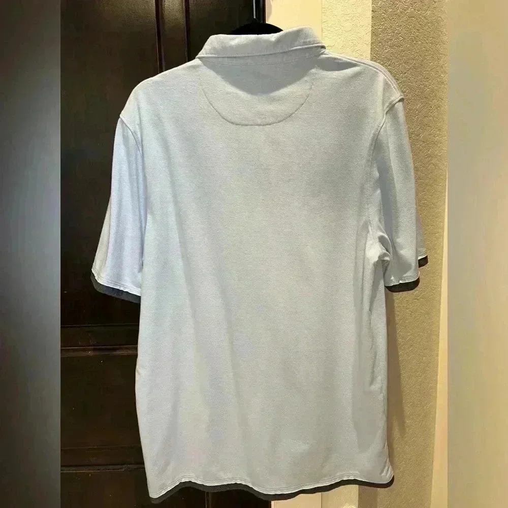7 Diamonds Men’s Cotton Short Sleeve Polo- Baby Blue- Size Large - Picture 2 of 7